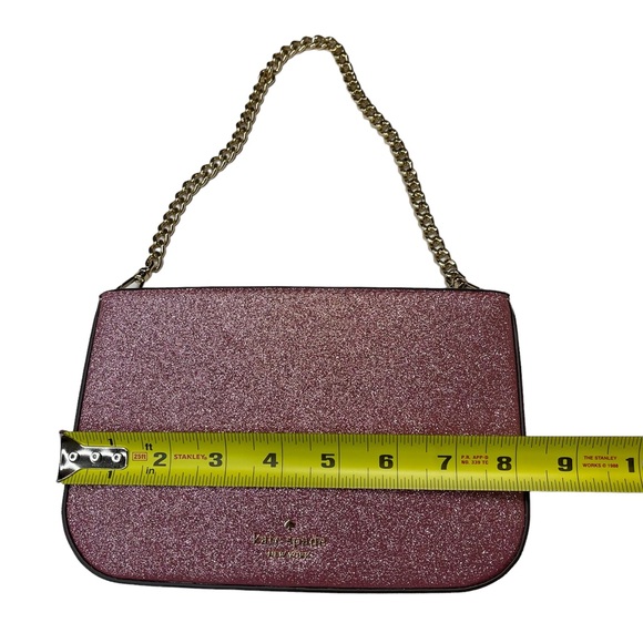 Kate Spade Glimmer Glitter Pochette Pink Handbag Purse - Picture 4 of 8